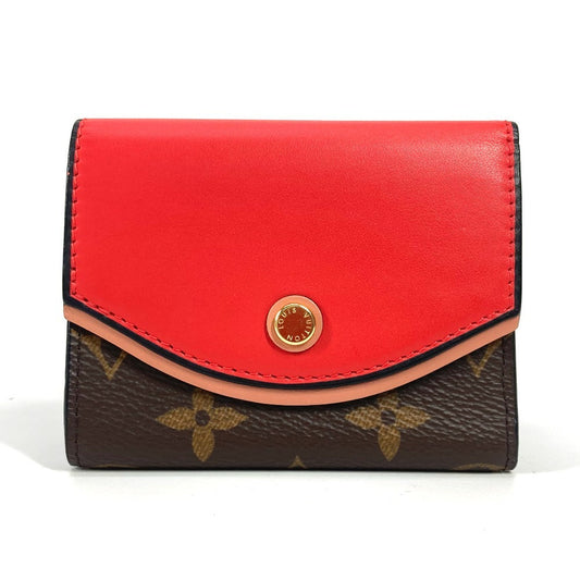 LOUIS VUITTON Trifold wallet M63904 Monogram canvas, leather Red Monogram Portefeuille Tuileries Compact Women Used Authentic