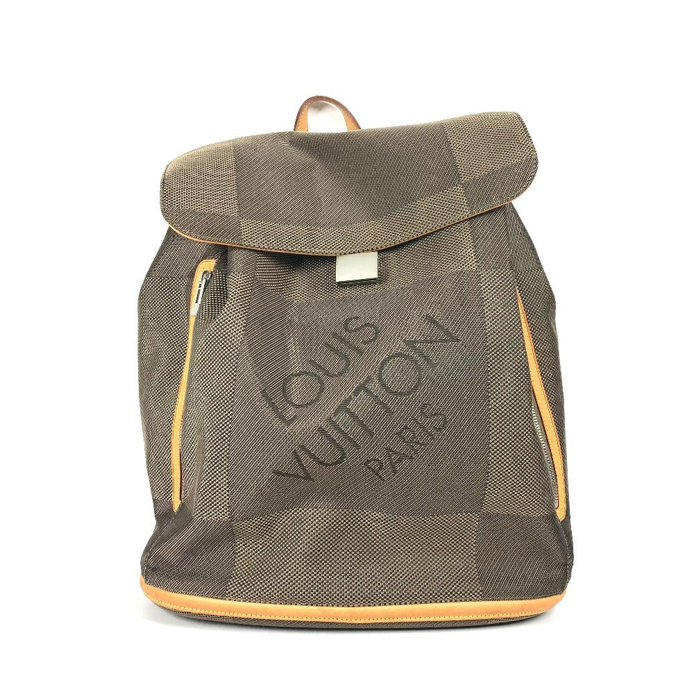 LOUIS VUITTON Backpack M93056 Damier Jean Canvas khaki Damier Jean Pionie mens Used Authentic