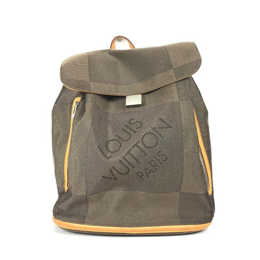 LOUIS VUITTON Backpack M93056 Damier Jean Canvas khaki Damier Jean Pionie mens Used Authentic