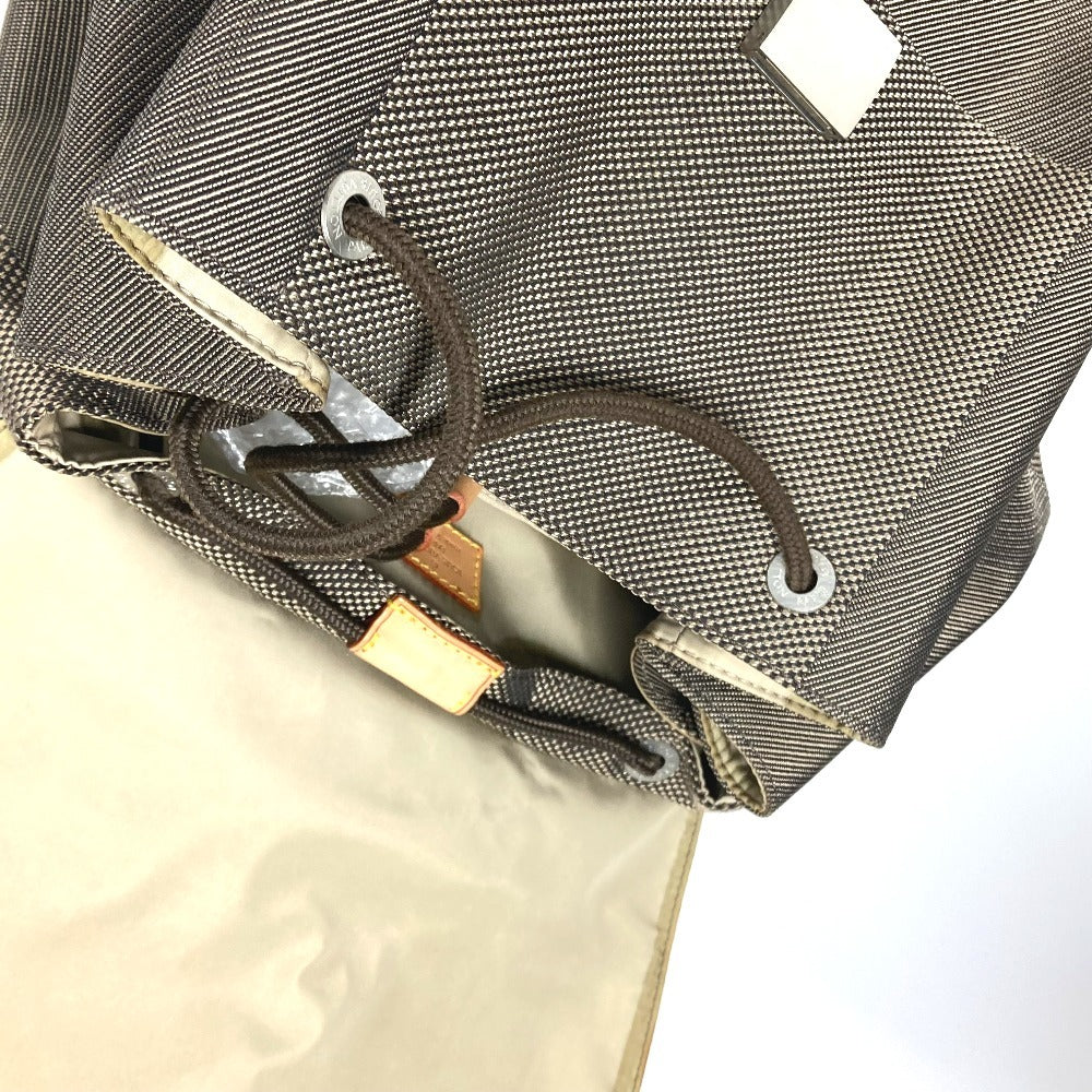 LOUIS VUITTON Backpack M93056 Damier Jean Canvas khaki Damier Jean Pionie mens Used Authentic
