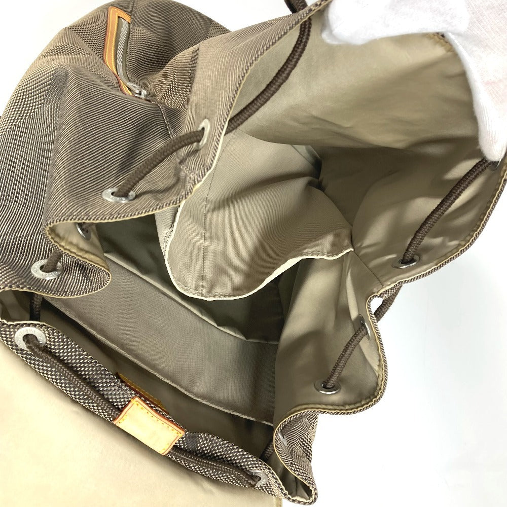 LOUIS VUITTON Backpack M93056 Damier Jean Canvas khaki Damier Jean Pionie mens Used Authentic