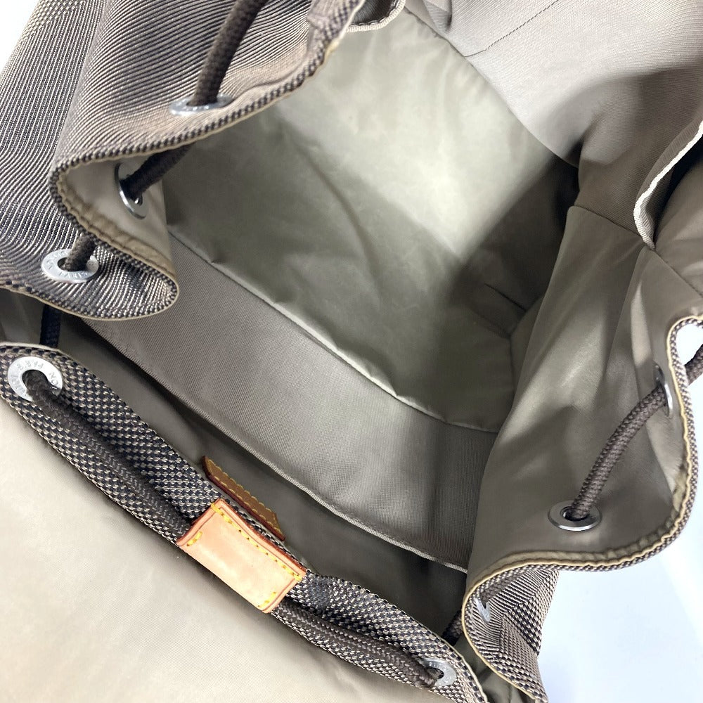 LOUIS VUITTON Backpack M93056 Damier Jean Canvas khaki Damier Jean Pionie mens Used Authentic
