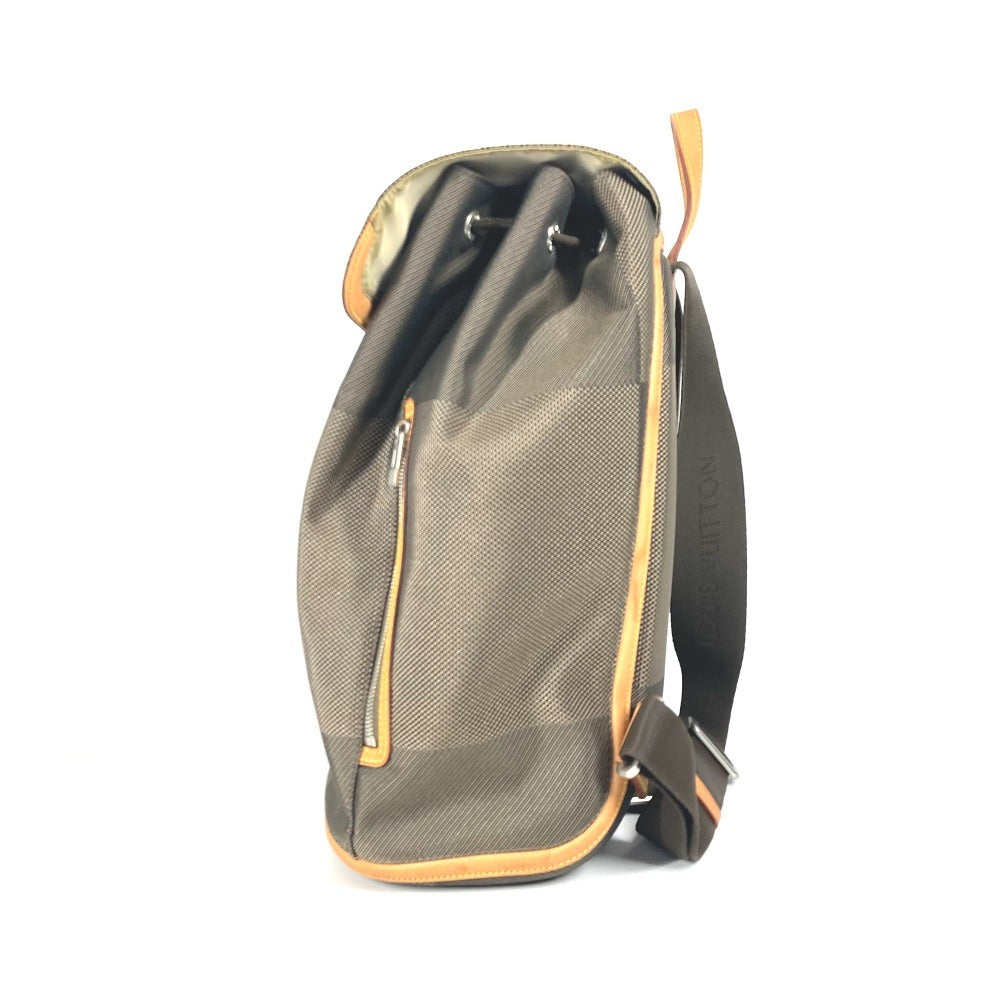 LOUIS VUITTON Backpack M93056 Damier Jean Canvas khaki Damier Jean Pionie mens Used Authentic