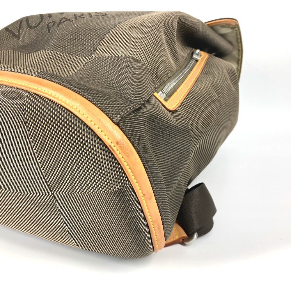 LOUIS VUITTON Backpack M93056 Damier Jean Canvas khaki Damier Jean Pionie mens Used Authentic