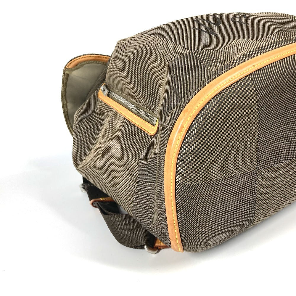 LOUIS VUITTON Backpack M93056 Damier Jean Canvas khaki Damier Jean Pionie mens Used Authentic