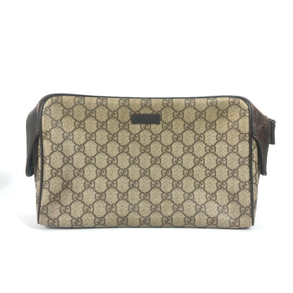 GUCCI Pouch 108891 GG Supreme canvas, leather beige GG Supreme logo