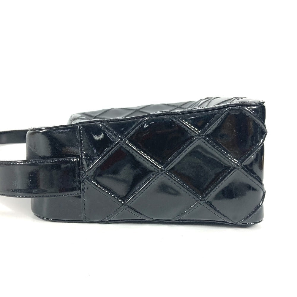 CHANEL Shoulder Bag Patent leather black vintage quilting matelasse Women Used Authentic