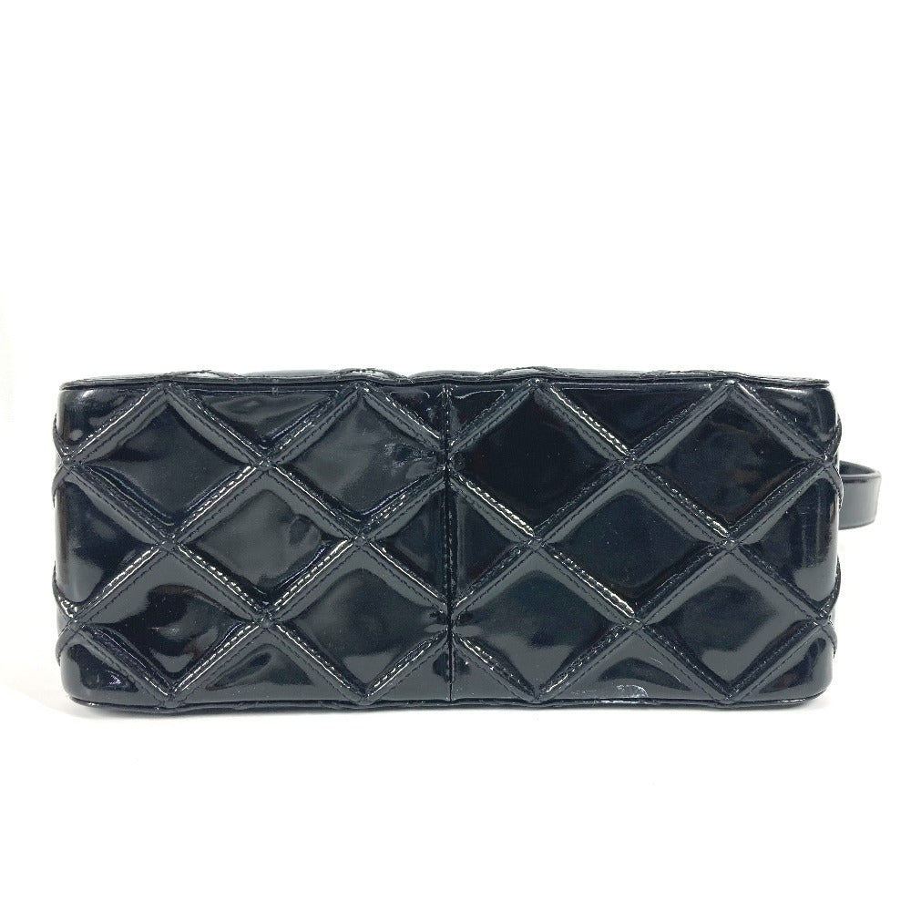 CHANEL Shoulder Bag Patent leather black vintage quilting matelasse Women Used Authentic