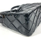 CHANEL Shoulder Bag Patent leather black vintage quilting matelasse Women Used Authentic