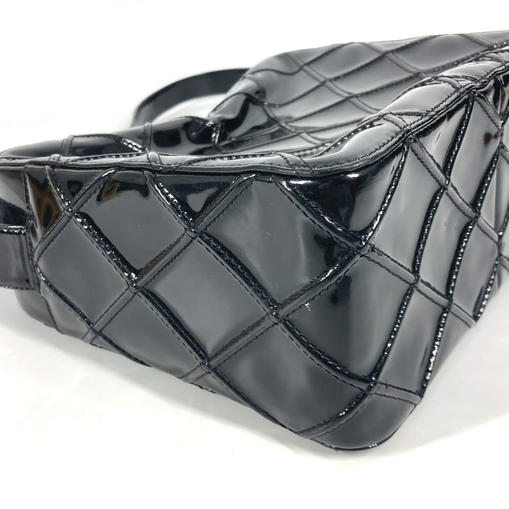 CHANEL Shoulder Bag Patent leather black vintage quilting matelasse Women Used Authentic