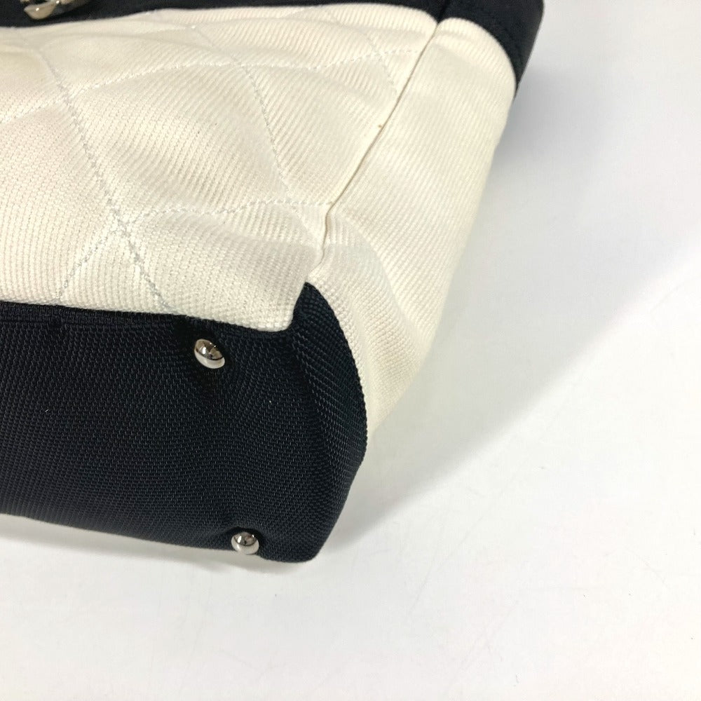 CHANEL Shoulder Bag A34208 canvas white CC COCO Mark Paris Biarritz PM Women Used Authentic