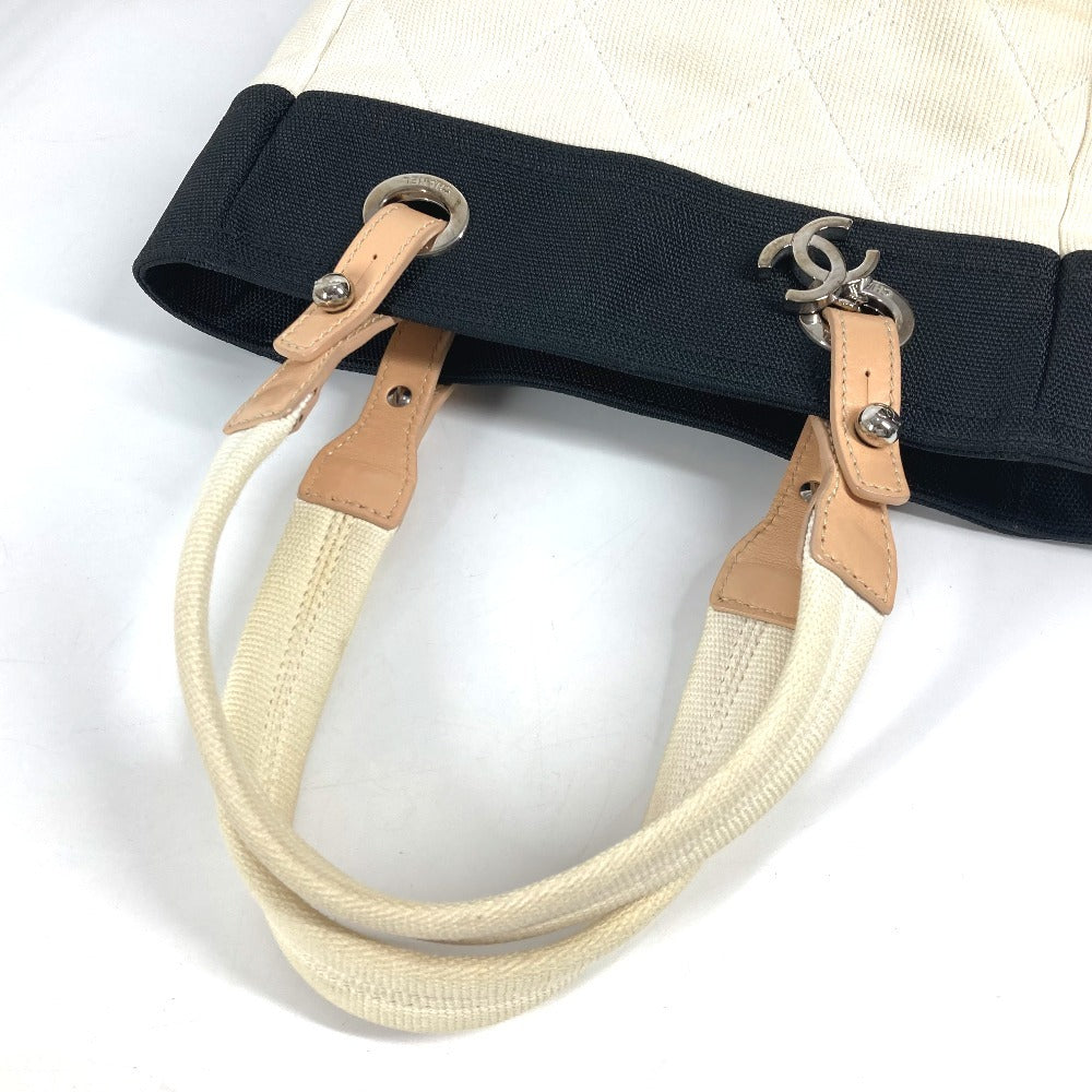 CHANEL Shoulder Bag A34208 canvas white CC COCO Mark Paris Biarritz PM Women Used Authentic