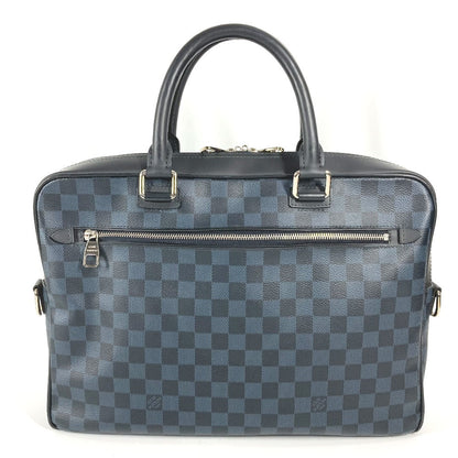 LOUIS VUITTON Handbag N41347 Damier Cobalt Canvas Navy Damier Cobalt Porto Documan Business PDB mens Used Authentic