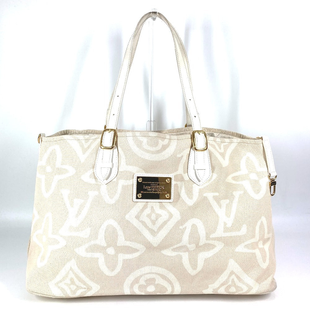 LOUIS VUITTON Tote Bag M95675 Leather / canvas Beige type Cruise line Taicienne GM Women Used Authentic