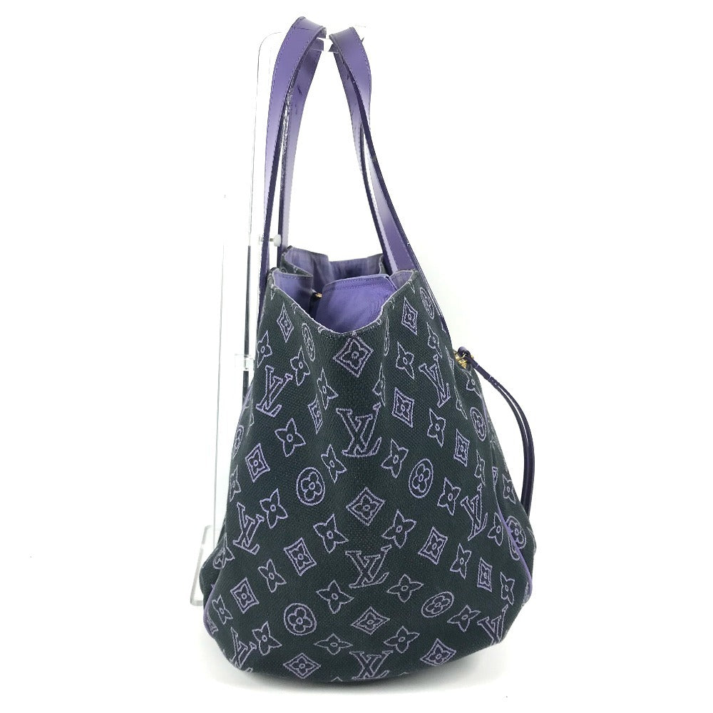 LOUIS VUITTON Shoulder Bag M95983 Leather / canvas purple Monogram beach line Hippo Ipanema PM