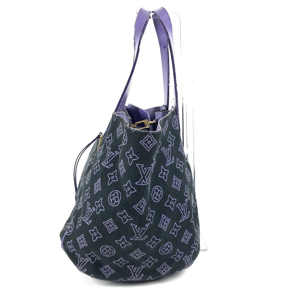 LOUIS VUITTON Shoulder Bag M95983 Leather / canvas purple Monogram beach line Hippo Ipanema PM