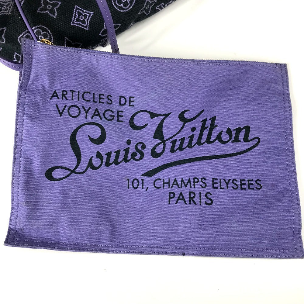 LOUIS VUITTON Shoulder Bag M95983 Leather / canvas purple Monogram beach line Hippo Ipanema PM