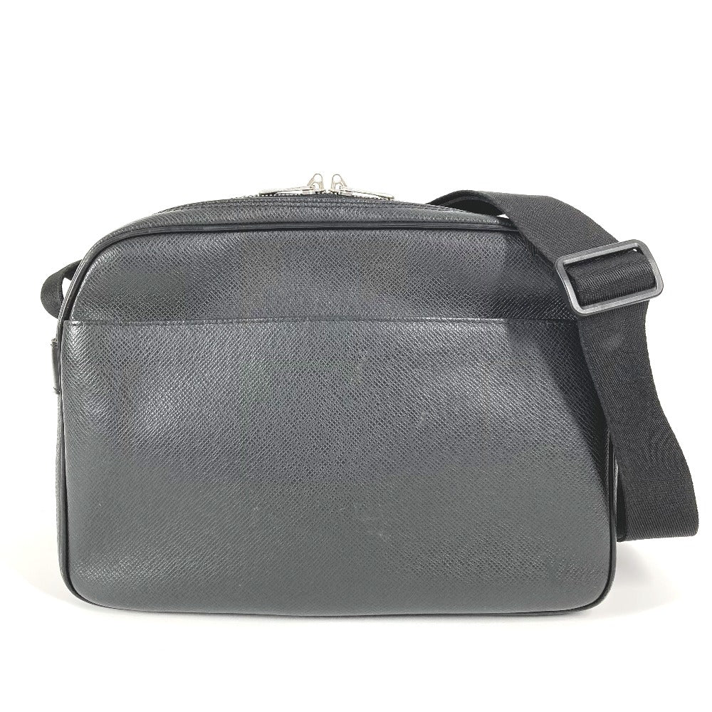 LOUIS VUITTON Shoulder Bag M30152 Taiga Leather black Taiga Reporter PM unisex(Unisex) Used Authentic