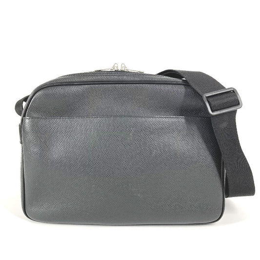 LOUIS VUITTON Shoulder Bag M30152 Taiga Leather black Taiga Reporter PM unisex(Unisex) Used Authentic
