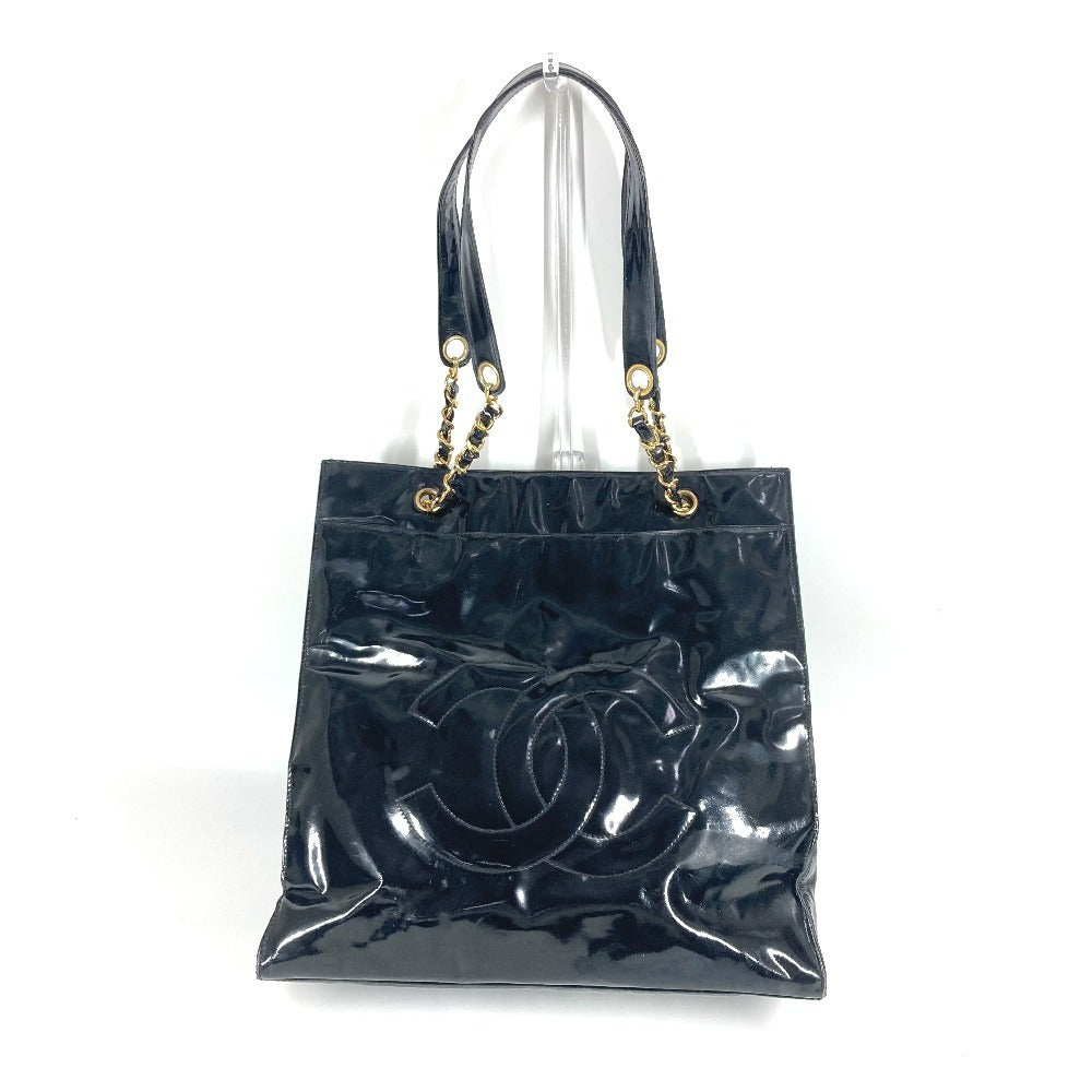 CHANEL Shoulder Bag Patent leather black Shoulder Decacoco CC COCO Mark