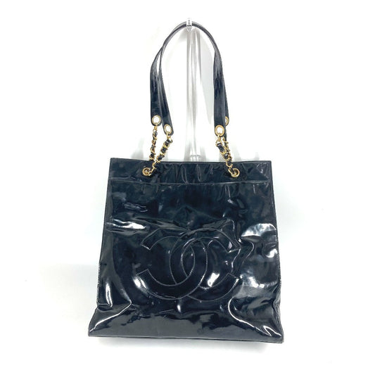CHANEL Shoulder Bag Patent leather black Shoulder Decacoco CC COCO Mark
