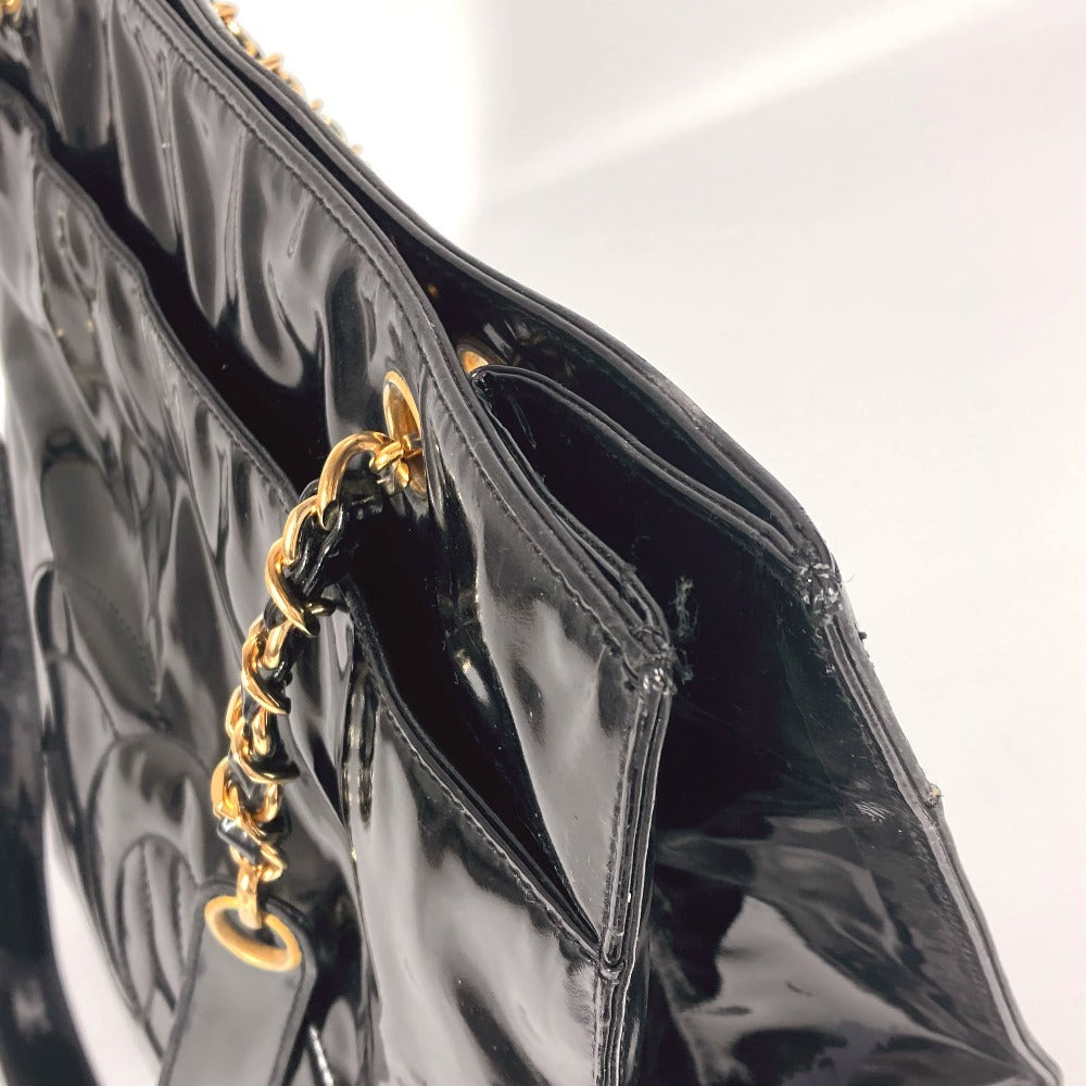 CHANEL Shoulder Bag Patent leather black Shoulder Decacoco CC COCO Mark