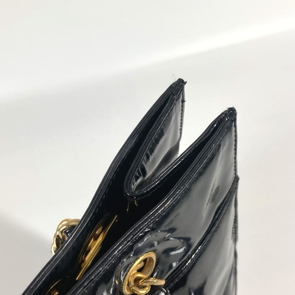 CHANEL Shoulder Bag Patent leather black Shoulder Decacoco CC COCO Mark