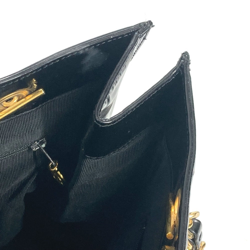CHANEL Shoulder Bag Patent leather black Shoulder Decacoco CC COCO Mark