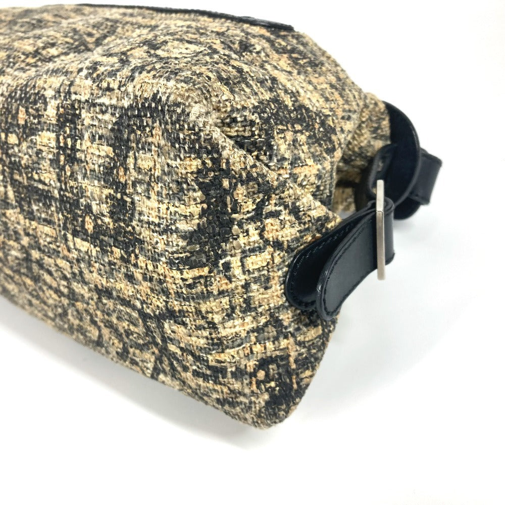 CHANEL Shoulder Bag Canvas / leather black Camellia CC COCO Mark