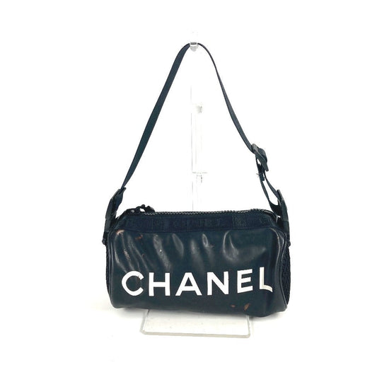 CHANEL Shoulder Bag rubber black Sports CC COCO Mark logo Women Used Authentic