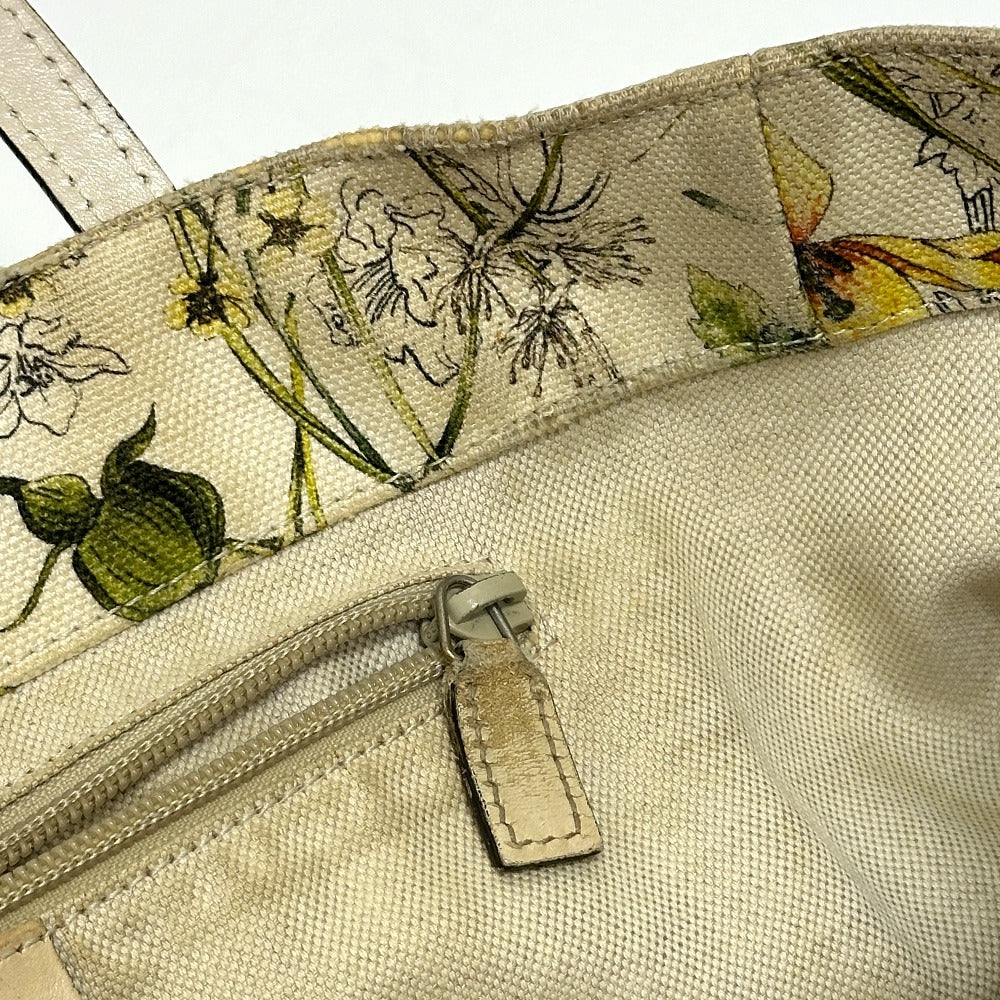 GUCCI Tote Bag 282439 Leather / canvas multicolor bag handbag Flora floral pattern Women Used Authentic