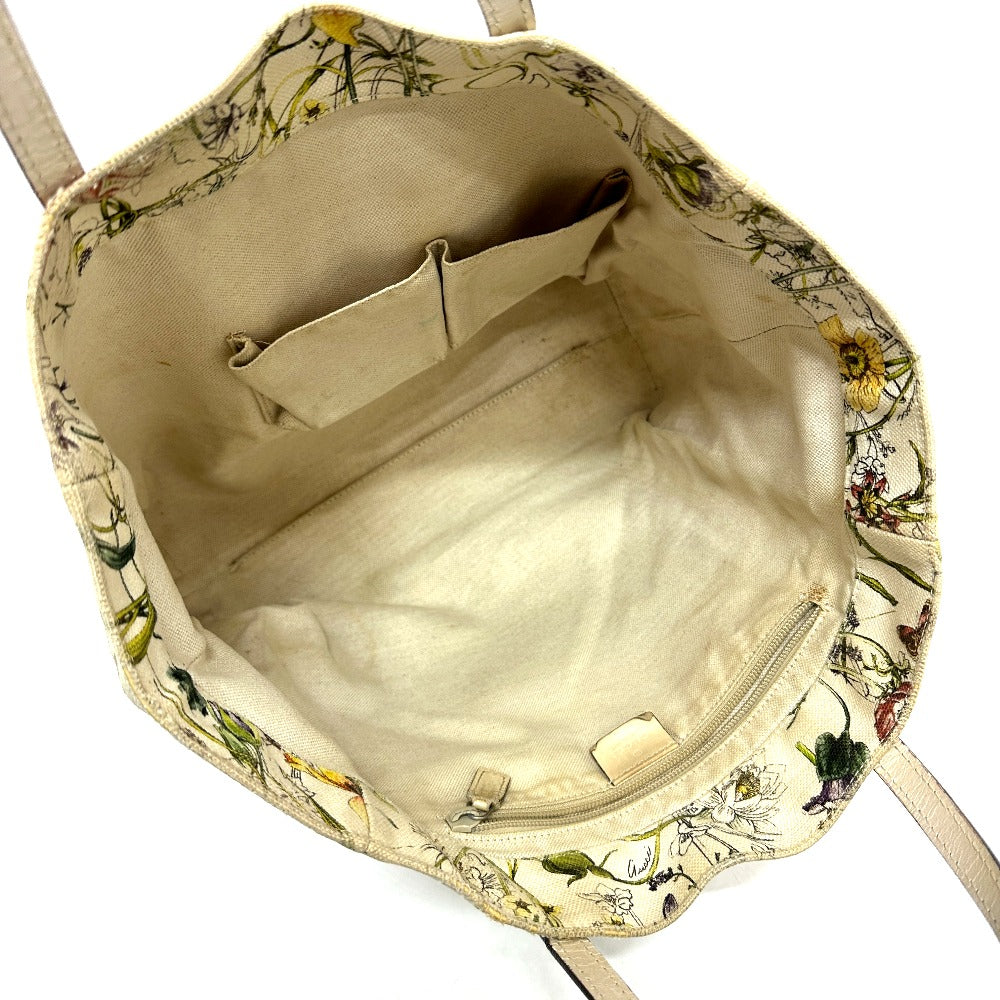 GUCCI Tote Bag 282439 Leather / canvas multicolor bag handbag Flora floral pattern Women Used Authentic
