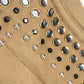 PRADA Handbag canvas beige Canapa logo studs