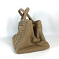 PRADA Handbag canvas beige Canapa logo studs