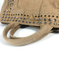PRADA Handbag canvas beige Canapa logo studs