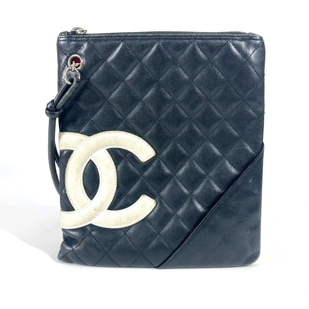 CHANEL Shoulder Bag leather black Cambon line CC COCO Mark