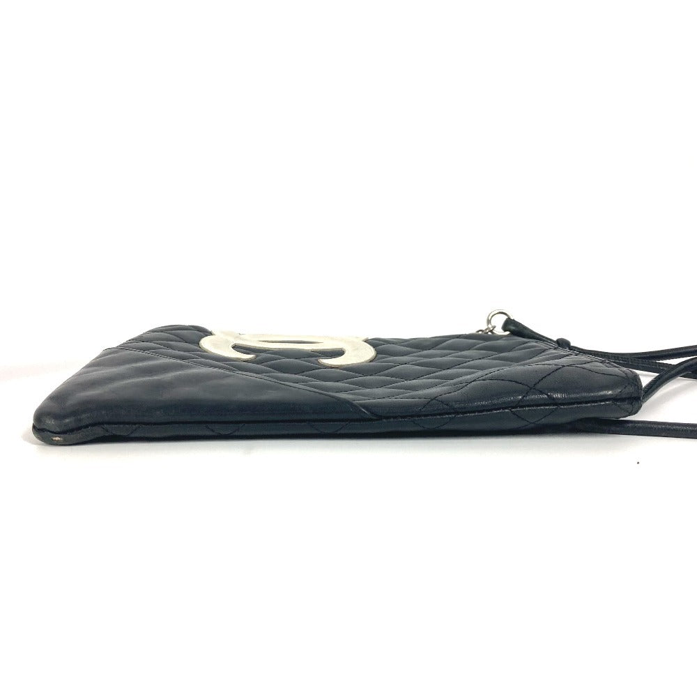 CHANEL Shoulder Bag leather black Cambon line CC COCO Mark