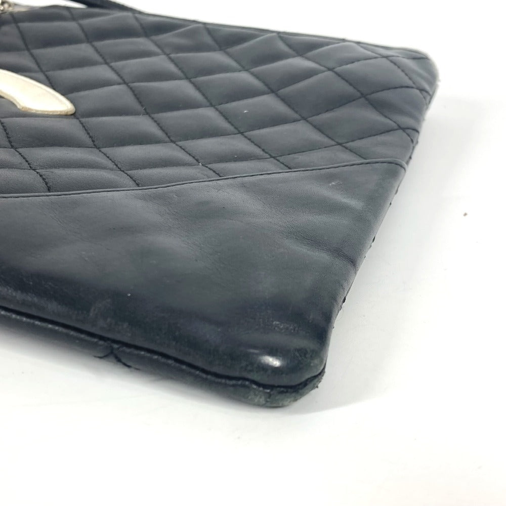 CHANEL Shoulder Bag leather black Cambon line CC COCO Mark