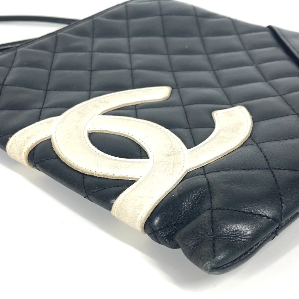 CHANEL Shoulder Bag leather black Cambon line CC COCO Mark