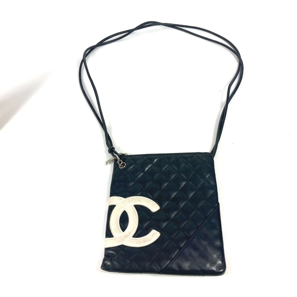 CHANEL Shoulder Bag leather black Cambon line CC COCO Mark