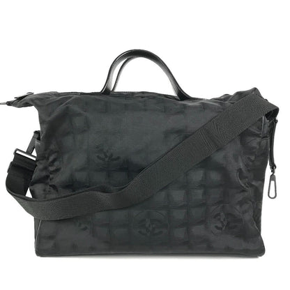 CHANEL Boston Duffel bag A15966 Nylon black New travel line logo