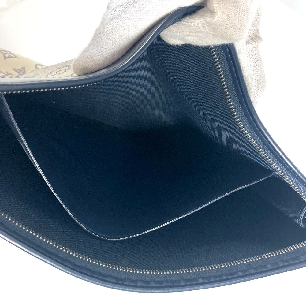 LOUIS VUITTON Clutch bag M66649 leather Navy Monogram Savannah Chapman Brothers Pochette Voyage GM
