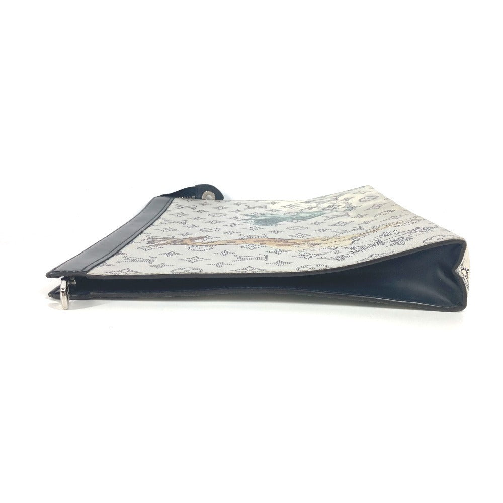 LOUIS VUITTON Clutch bag M66649 leather Navy Monogram Savannah Chapman Brothers Pochette Voyage GM