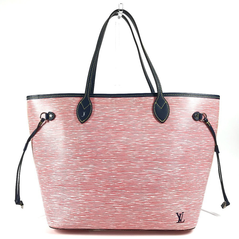 LOUIS VUITTON Shoulder Bag M54546 , Epi Denim Leather Red Epi denim Neverfull MM Women Used Authentic