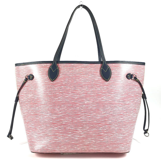 LOUIS VUITTON Shoulder Bag M54546 , Epi Denim Leather Red Epi denim Neverfull MM Women Used Authentic