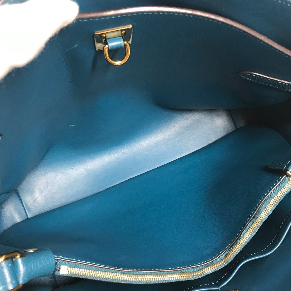 LOUIS VUITTON Tote Bag M55023 Taurillon Clemence Leather blue Mira MM