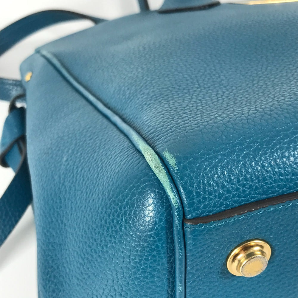 LOUIS VUITTON Tote Bag M55023 Taurillon Clemence Leather blue Mira MM