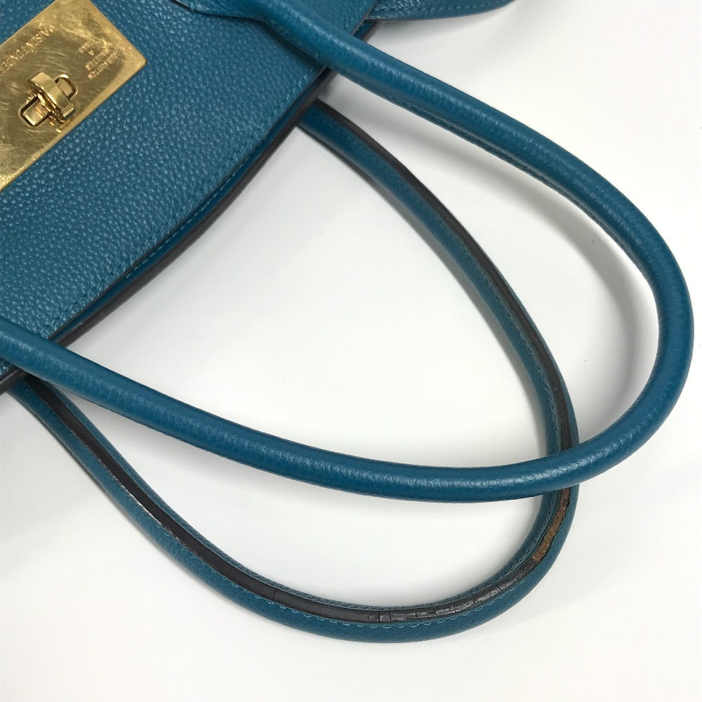 LOUIS VUITTON Tote Bag M55023 Taurillon Clemence Leather blue Mira MM