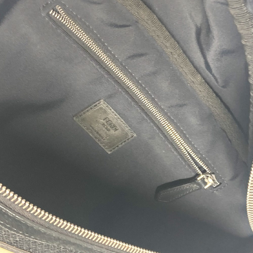 FENDI Sling bag Nylon canvas black logo mesh zucca unisex(Unisex) Used Authentic