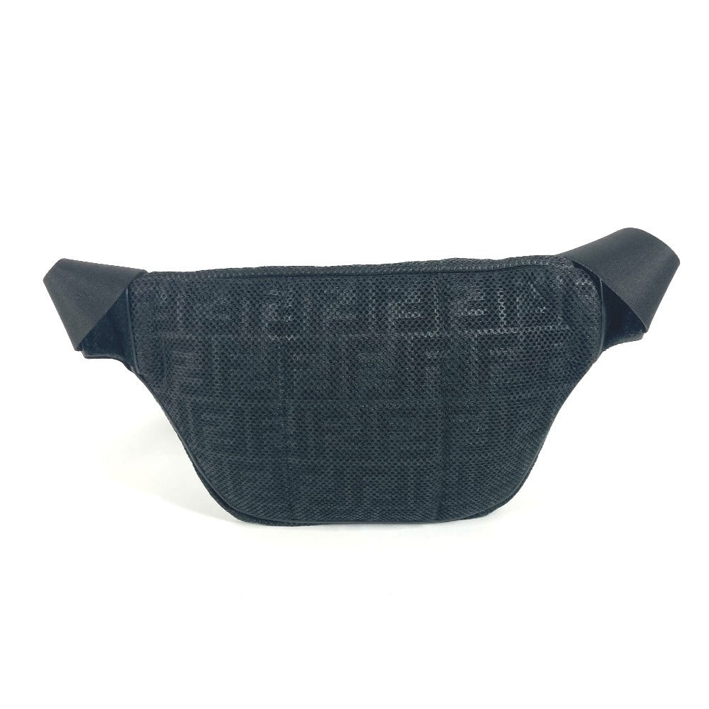 FENDI Sling bag Nylon canvas black logo mesh zucca unisex(Unisex) Used Authentic